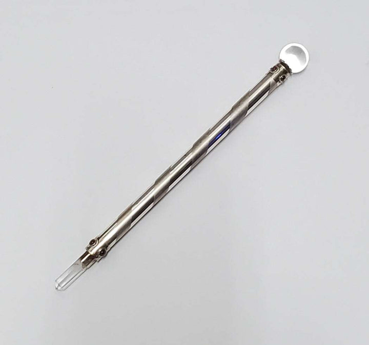 Silver Healing Wand with Garnet and Clear Quartz (8")