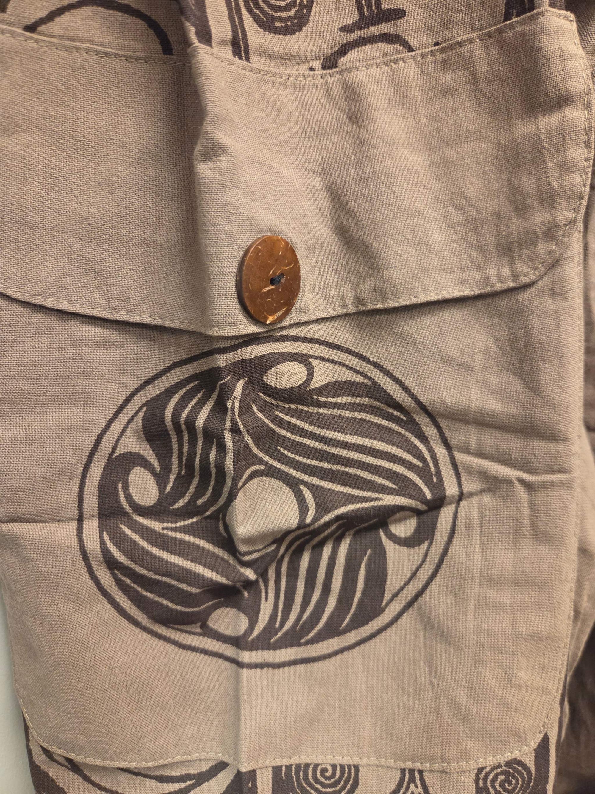 Natural Cotton Cinch Leg Pants with Pockets