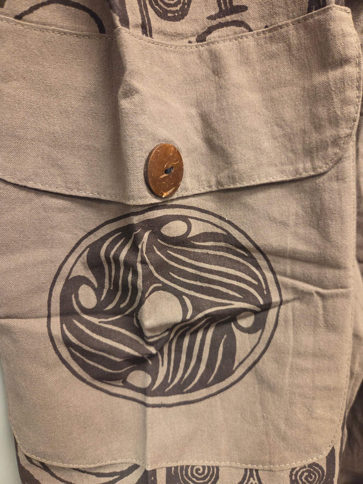 Natural Cotton Cinch Leg Pants with Pockets