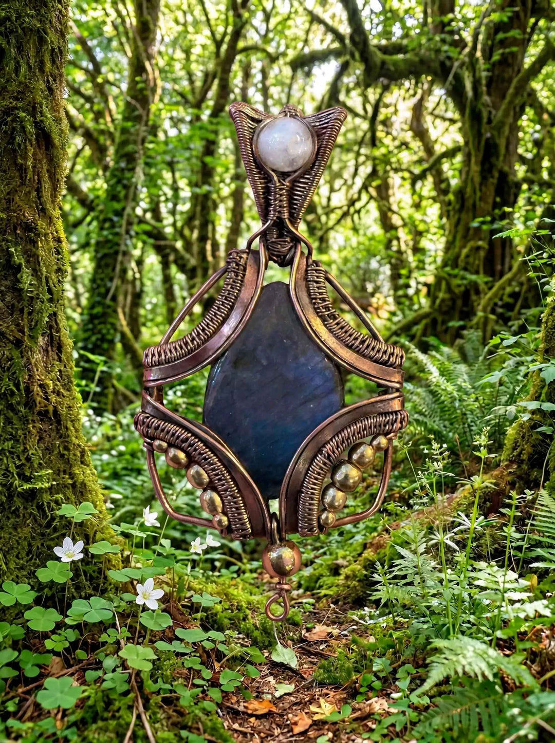 Elderwood Conduit Wire Wrapped Crystal Pendant