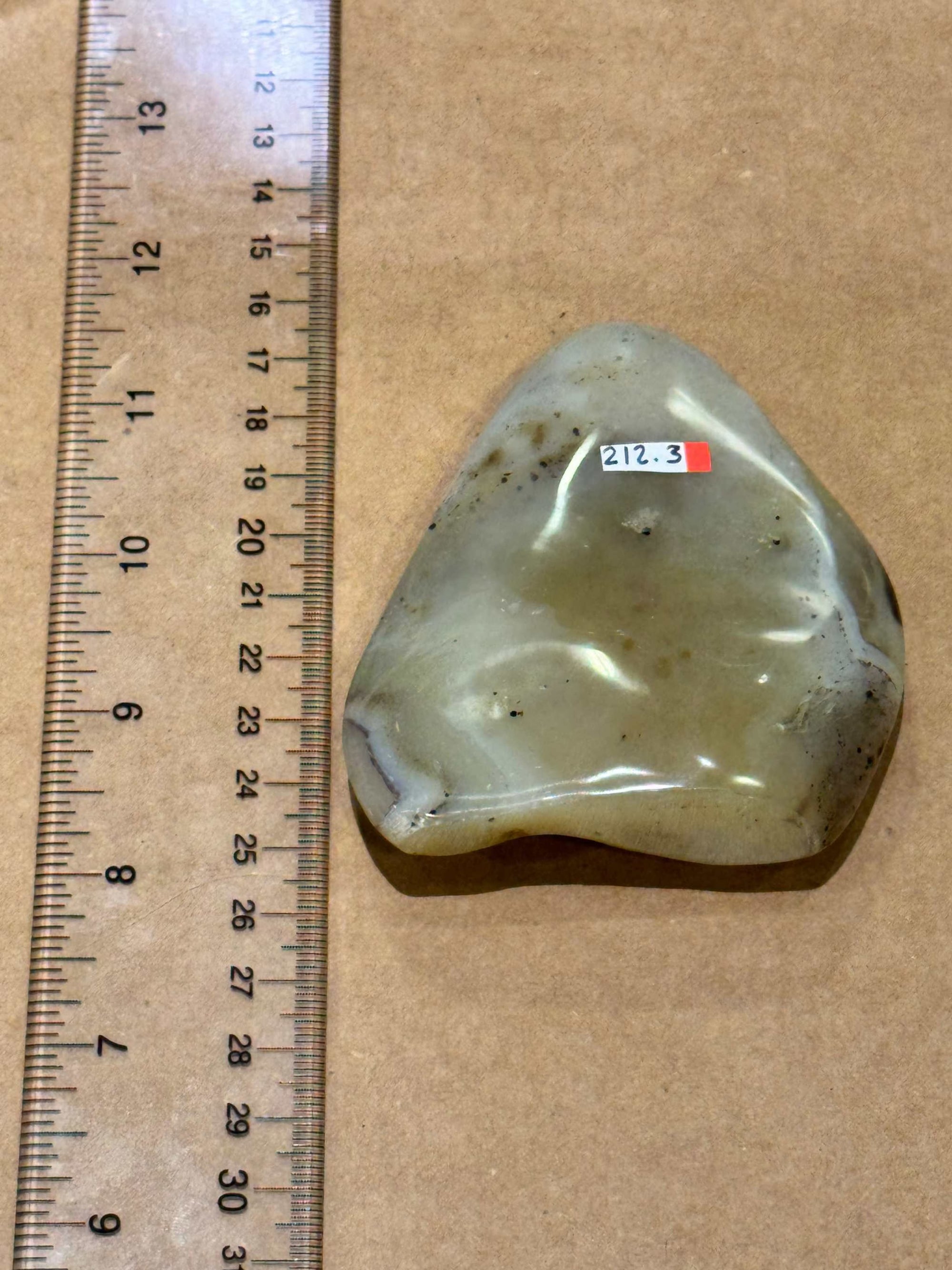 Seaweed Agate Freeform Palm Size Desk Piece