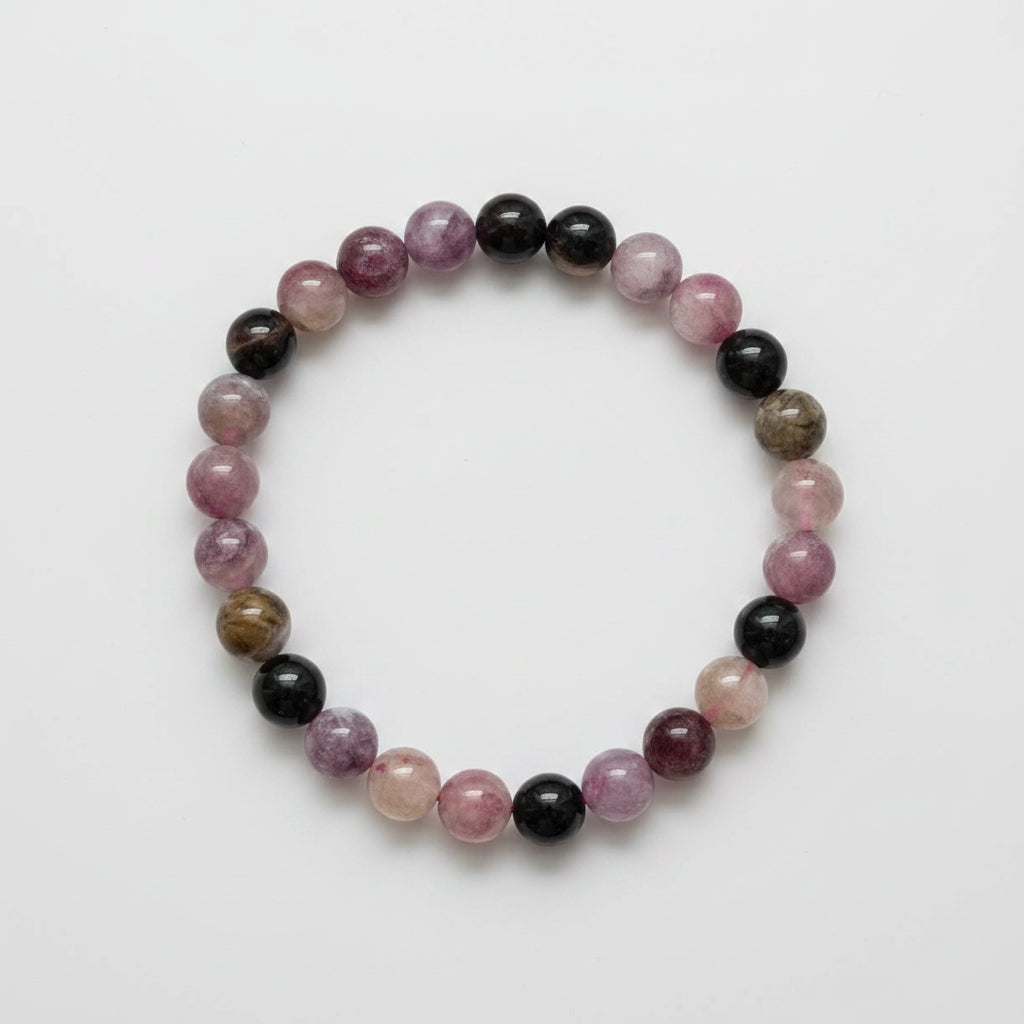Watermelon Tourmaline A Round Bead Bracelet 8mm - Joyful Heart