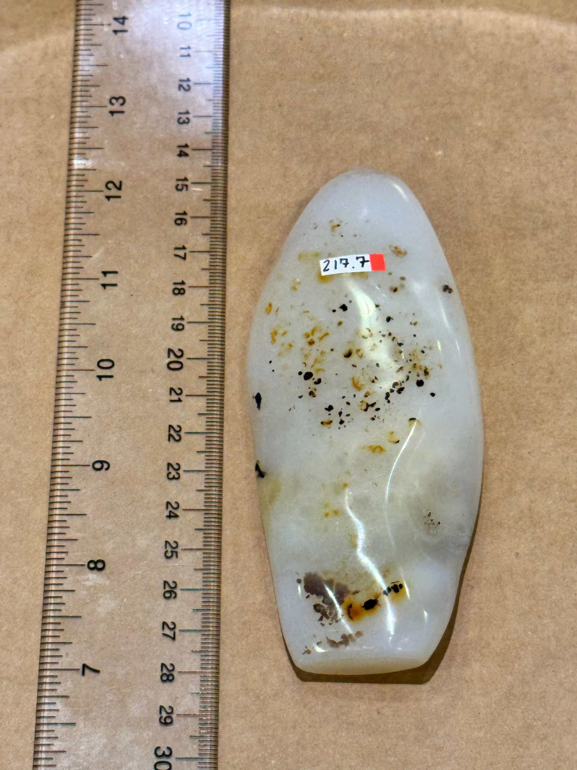 Seaweed Agate Freeform Palm Size Desk Piece