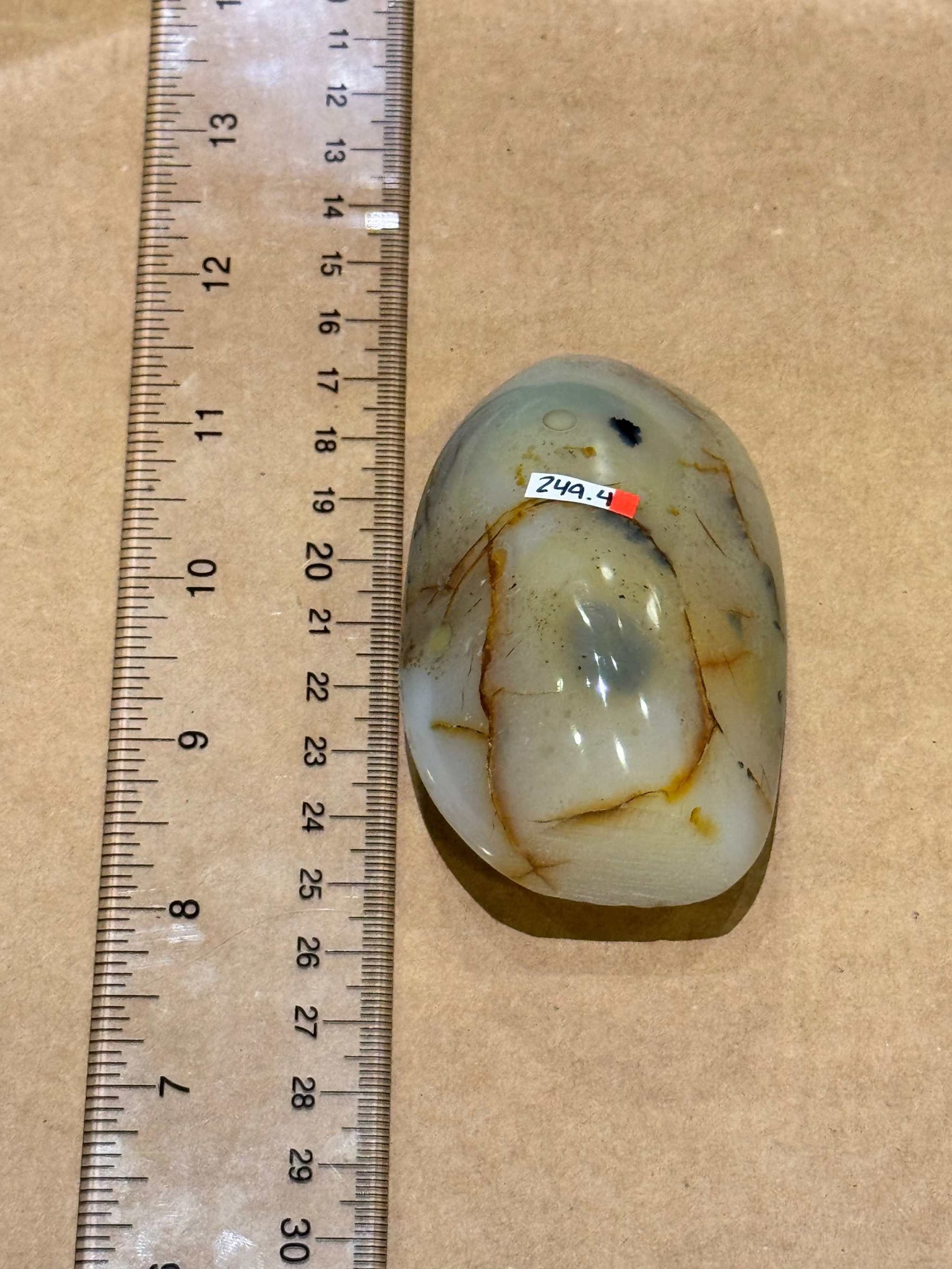 Seaweed Agate Freeform Palm Size Desk Piece