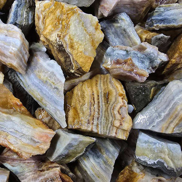 Rough Indonesian Yellow Crazy Lace Agate