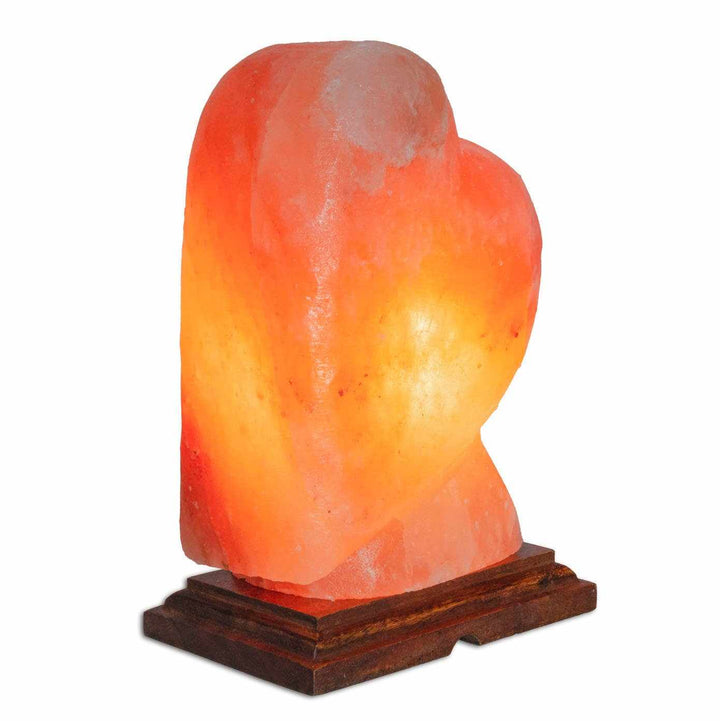 Heart Shaped Salt Lamp  - 10" avg. - Cord, Bulb, Dimmer