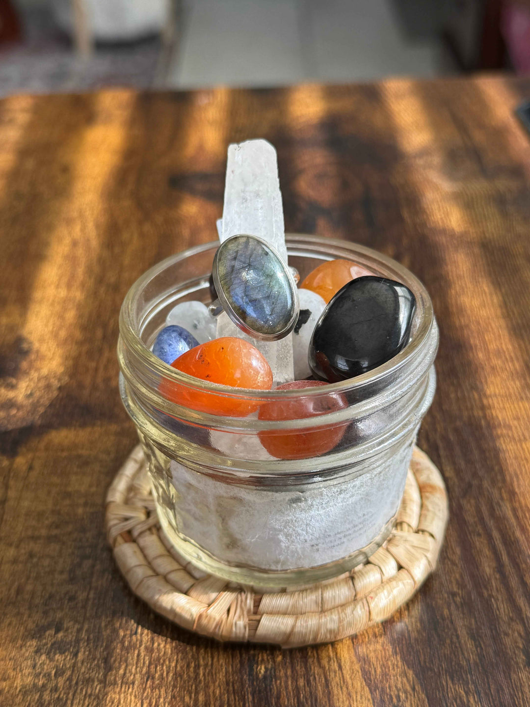 Sterling Silver Artisan Oval Blue Labradorite Ring - Size 9 - Spiritual Growth, Clarity &amp; Transformation