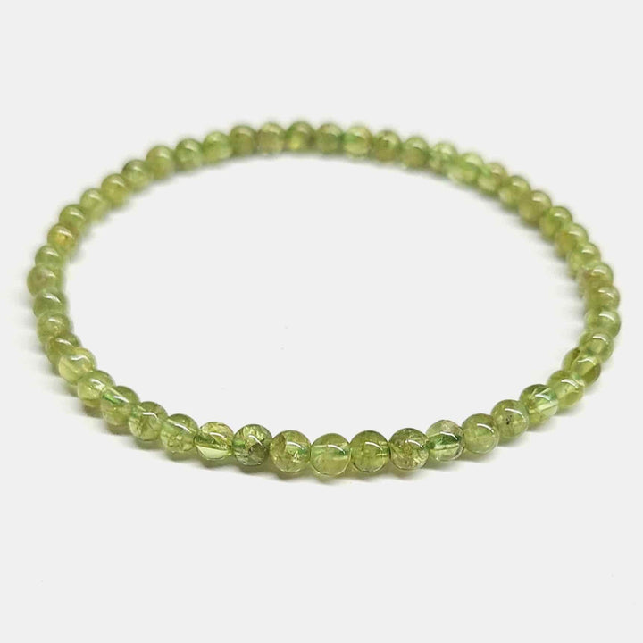 Peridot 4 mm Round Bead Bracelet for Abundance &amp; Renewal