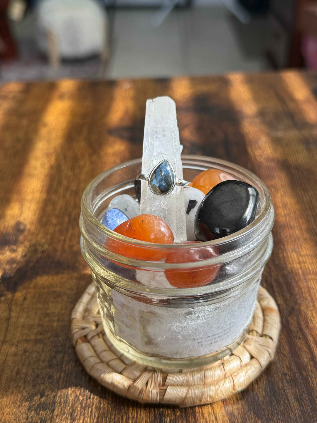 Sterling Silver Vintage Oval Labradorite Ring - Size 9 - Wisdom, Transformation &amp; Inner Light