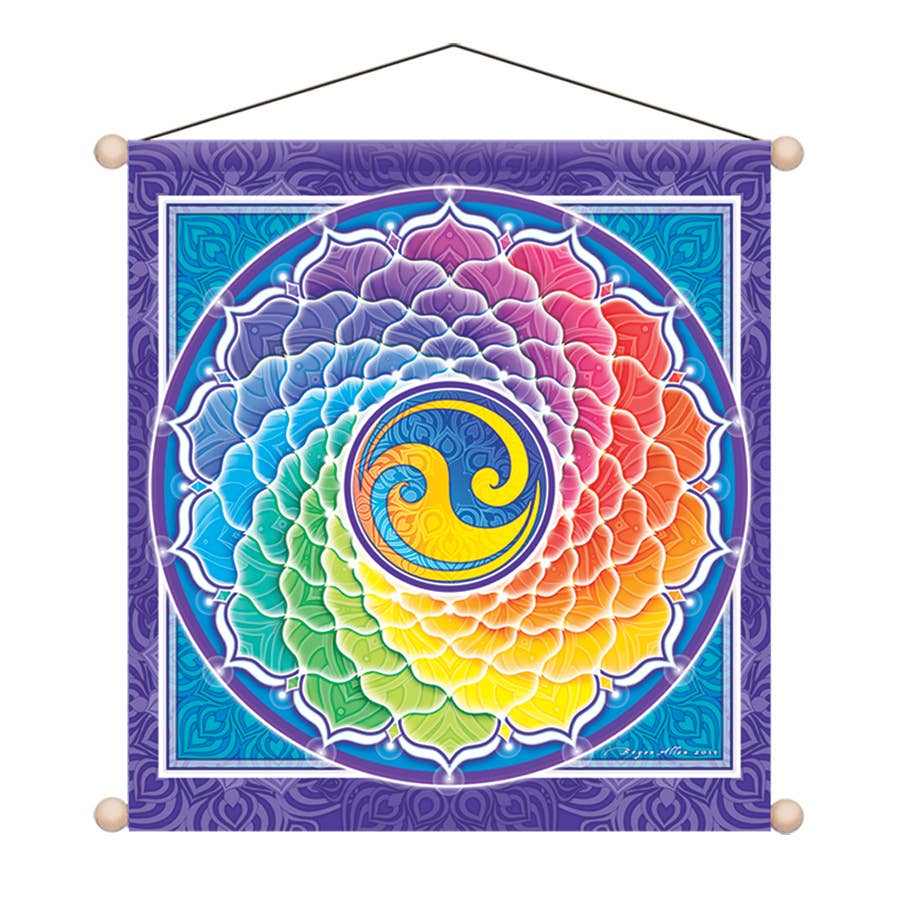 Meditation Banners | 15" X 15" Rainbow Spiral Design