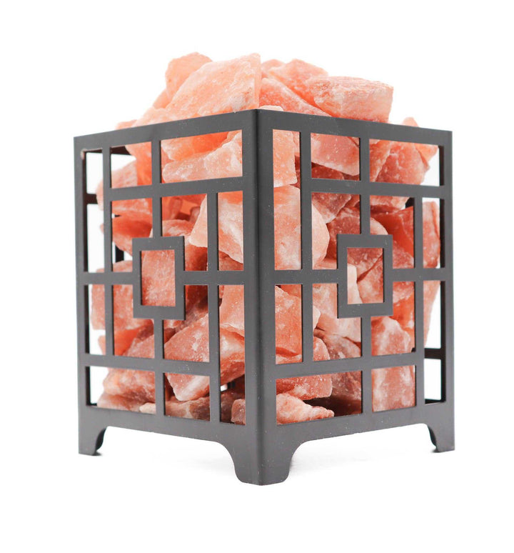 Himalayan Salt Square Basket Lamp