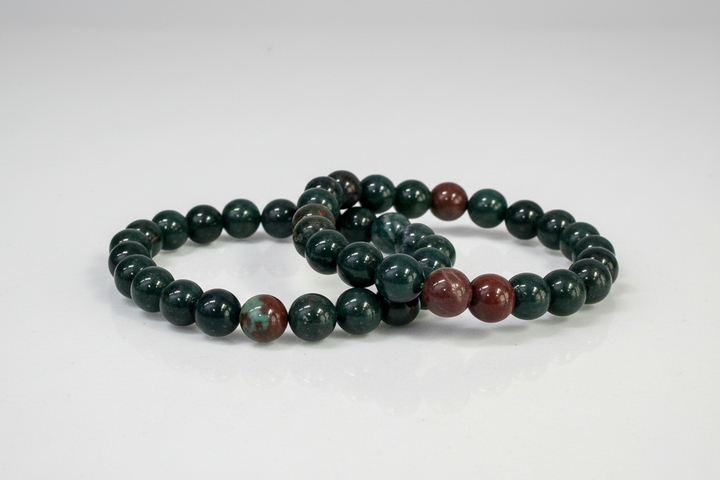 Bloodstone Round Bead Bracelet 8mm - Warrior&