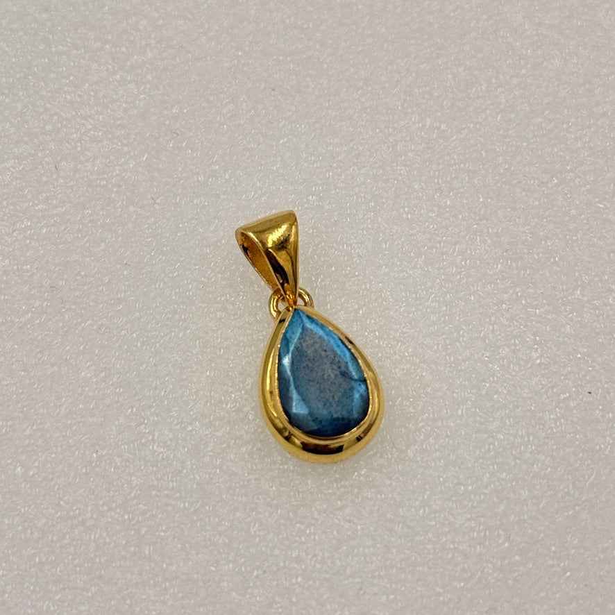 Gold Vermeil Faceted Teardrop Gemstone Pendant