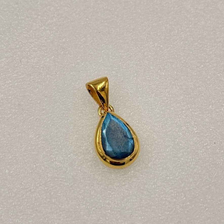 Gold Vermeil Faceted Teardrop Gemstone Pendant