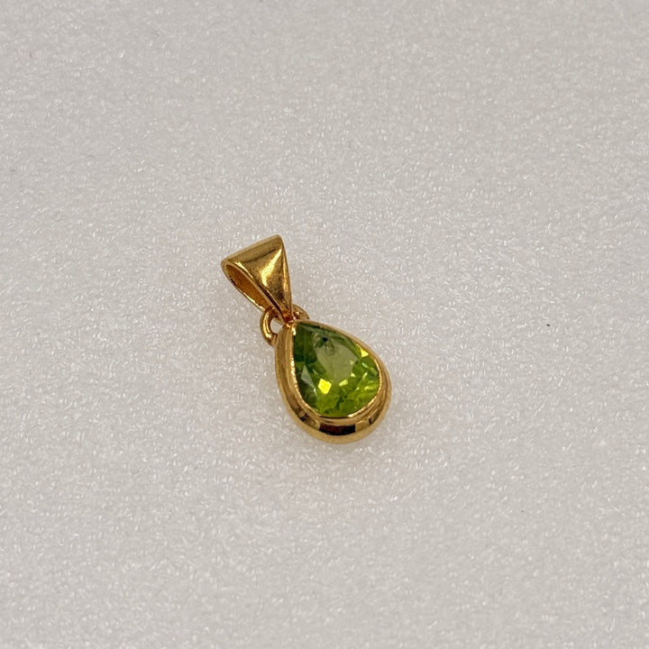 Gold Vermeil Faceted Teardrop Gemstone Pendant