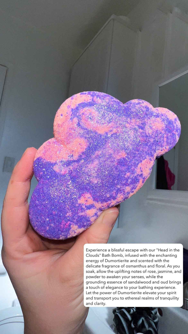 Head in the clouds – Crystal-infused bath bomb