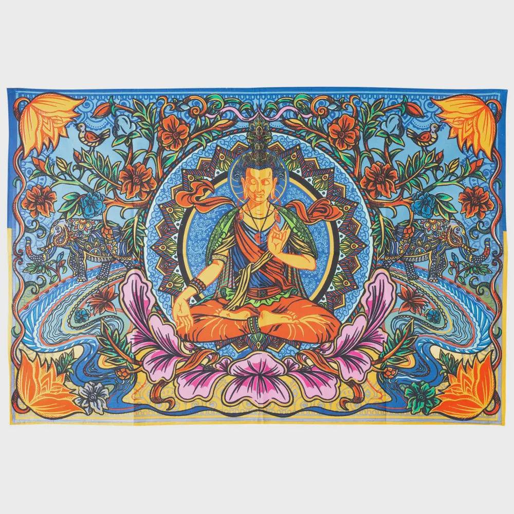 3D Buddha Lotus Tapestry - Sacred Crystals Tapestries