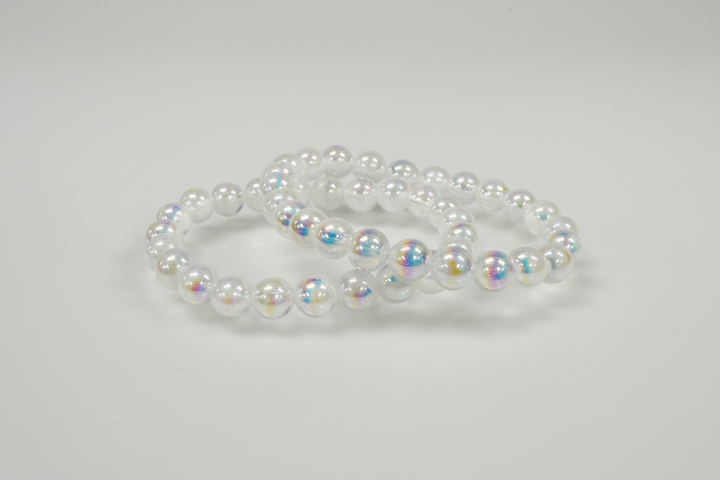 Angel Aura Selenite Round Bead Bracelet 8mm - Divine Light