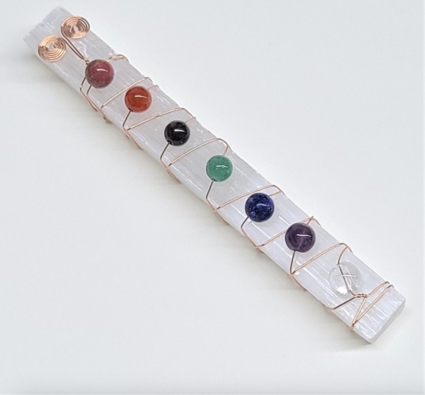4" Selenite Chakra Stick (Copper Wrapped) - Sacred Crystals Selenite