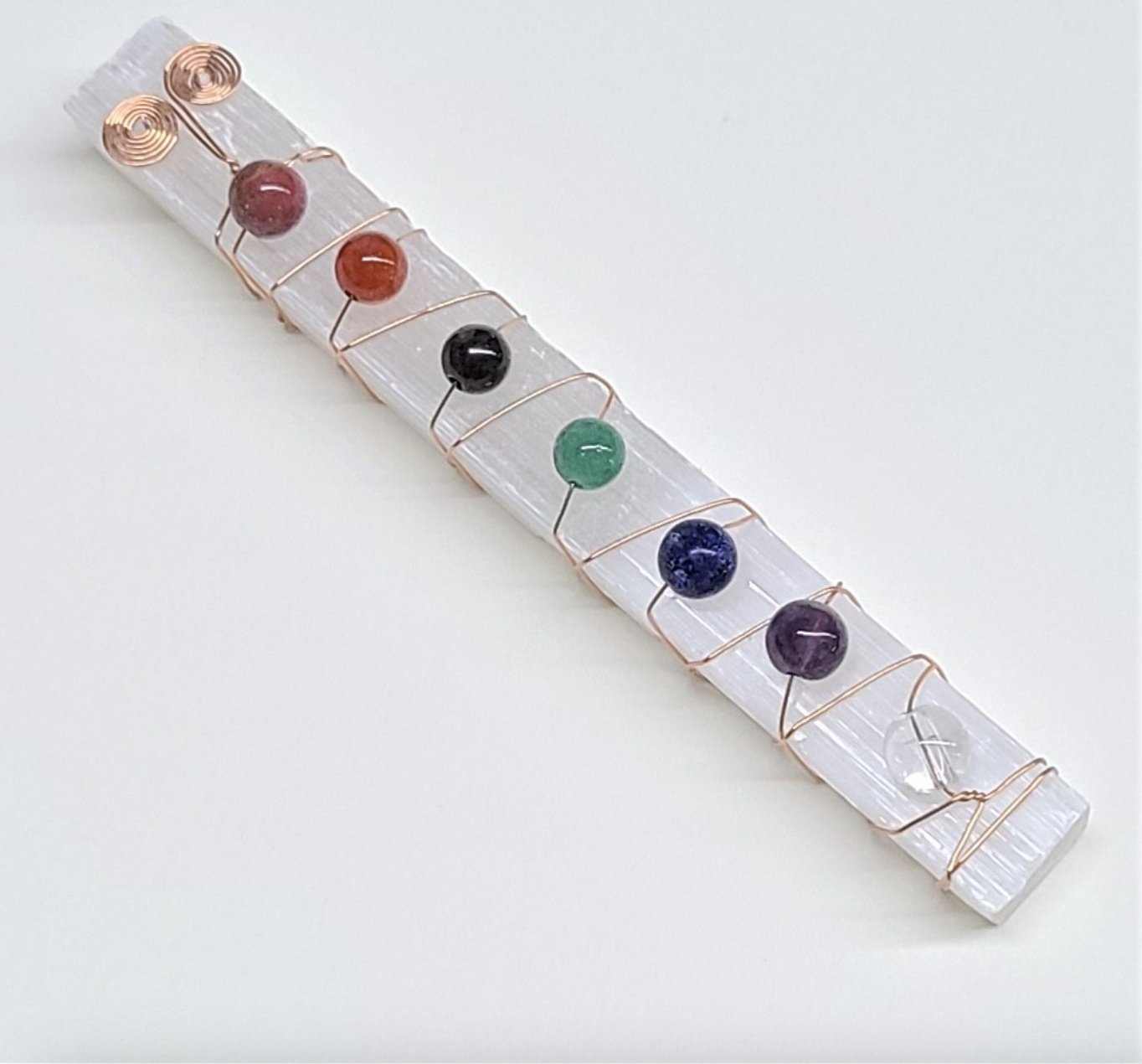 4&quot; Selenite Chakra Stick (Copper Wrapped) - Sacred Crystals Selenite