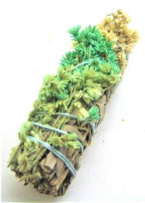 4" White Sage w/ Natural Mullein and Green Mullein - Sacred Crystals Smudge Sticks