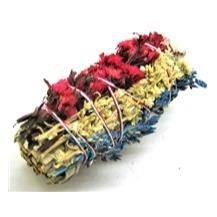 4" White Sage w/Mullein, Red Statice and Blue Sudan Grass - Sacred Crystals Smudge Sticks