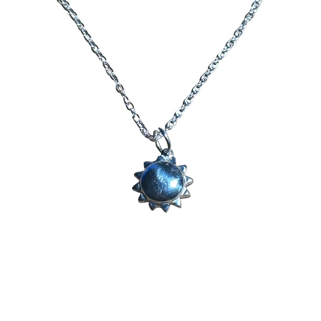 Bertoni Sterling Silver Sun Pendant Necklace on chain showcasing spiritual transformation jewelry