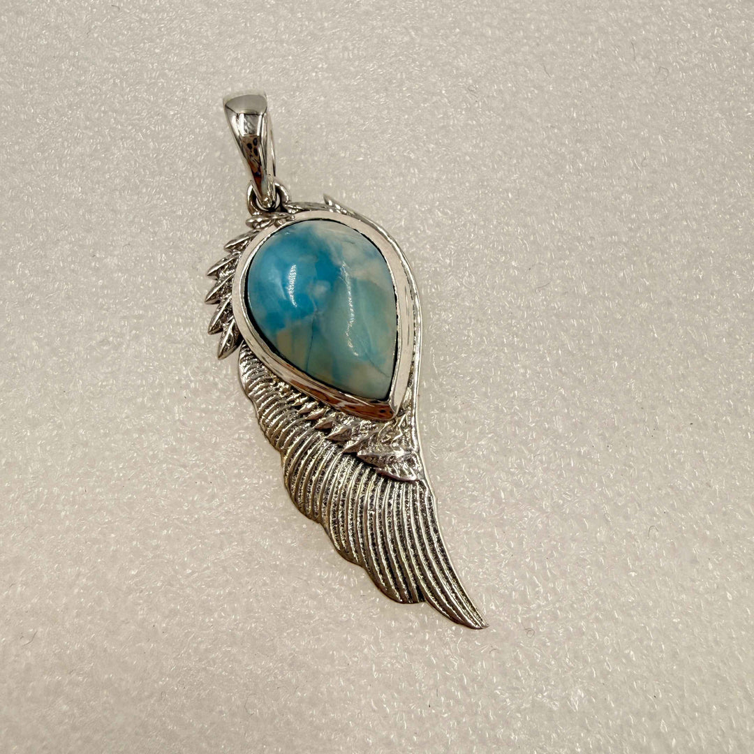 Sterling Silver Angel Wing Gemstone Pendant