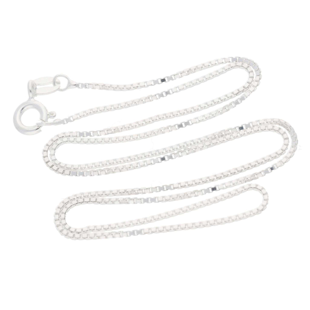 Italian 1mm Sterling Silver Box Link Chain Necklace