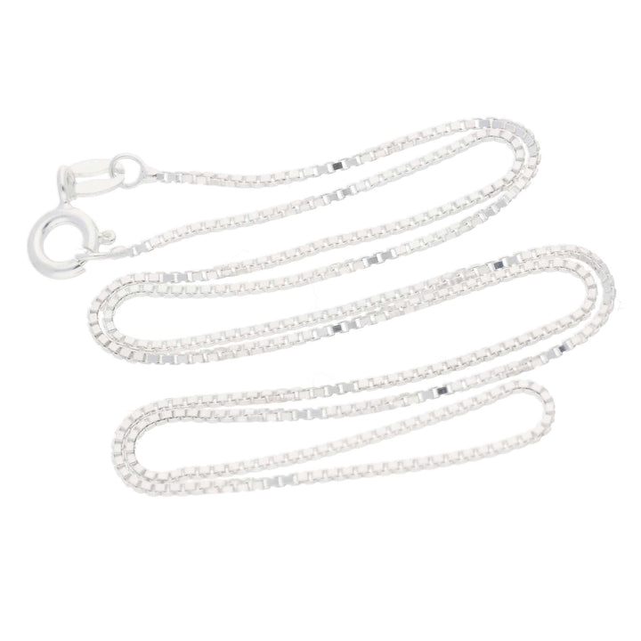 Italian 1mm Sterling Silver Box Link Chain Necklace