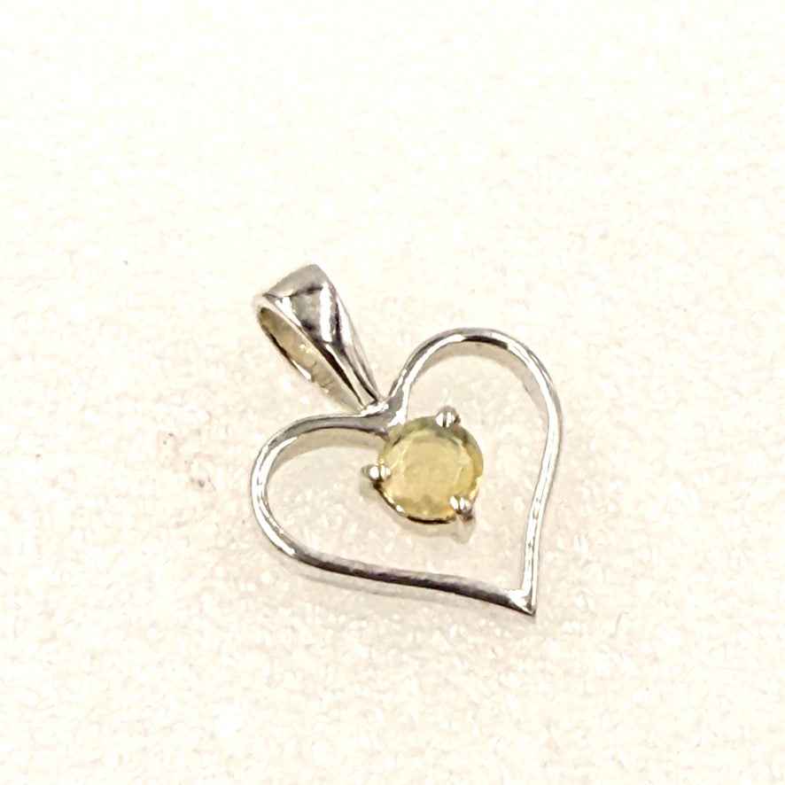 Sterling Silver Opal Heart Pendant