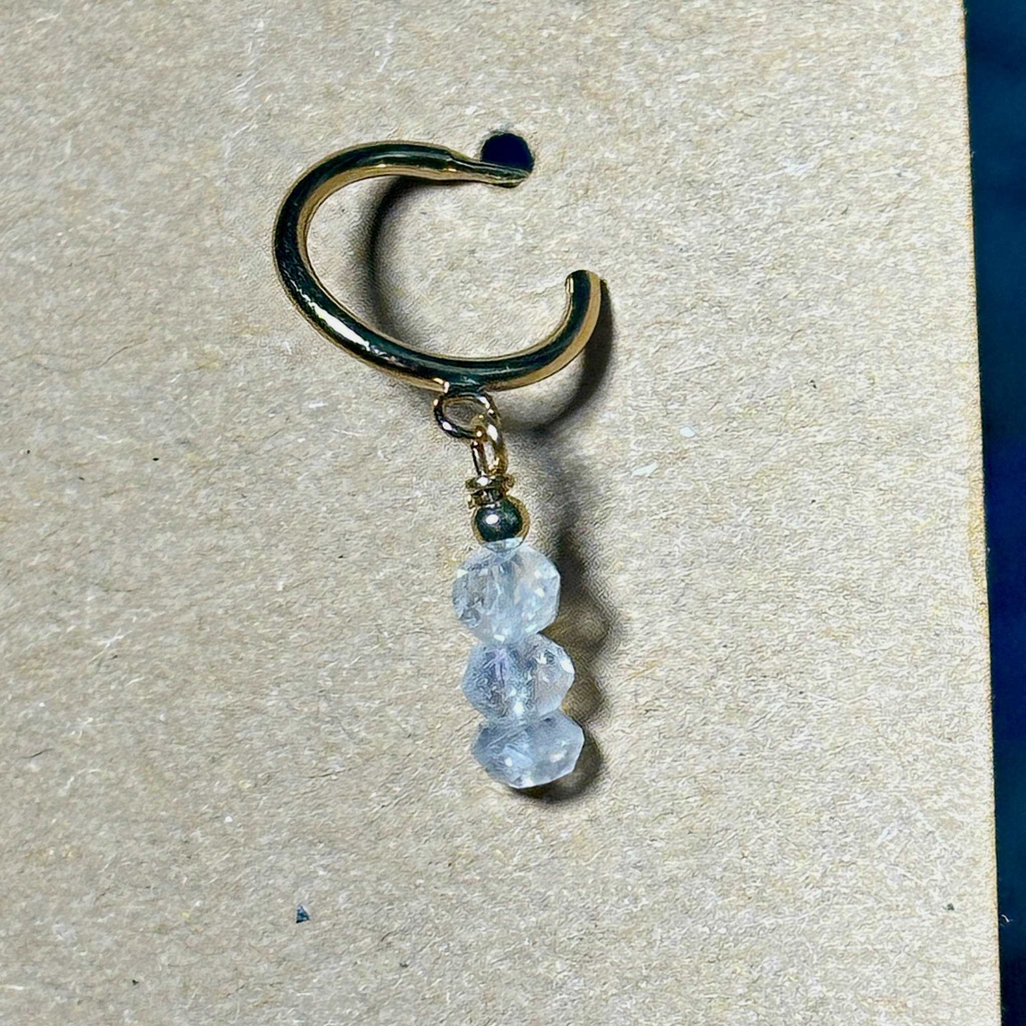 Rainbow Moonstone Beads on Post - Bertoni Earrings - Gold Filled Sterling Silver