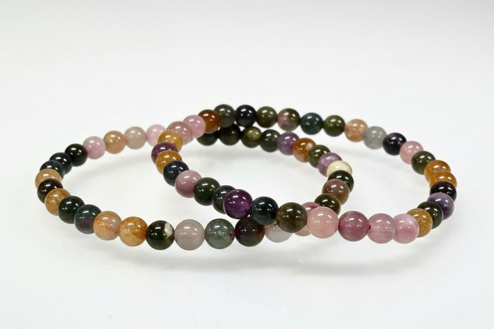 Watermelon Tourmaline Round Bead Bracelet 6mm - Joyful Heart