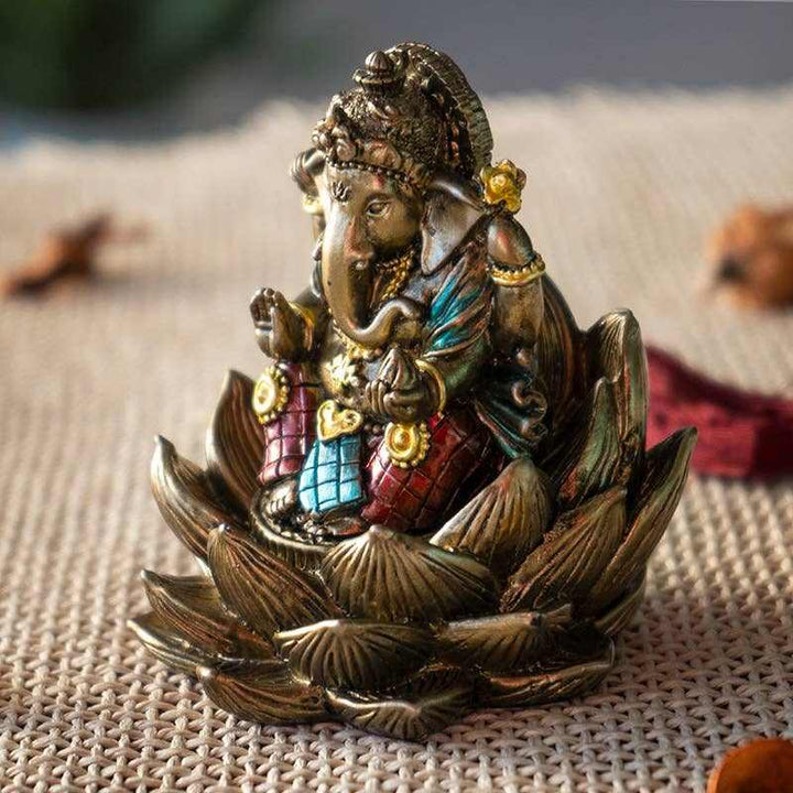 Ganesha Hindu God on Lotus
