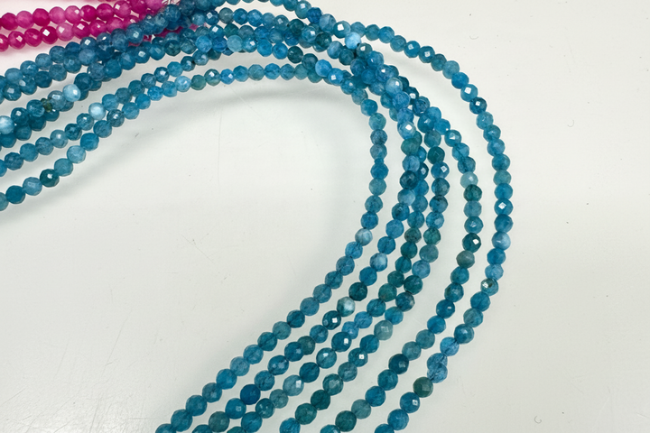 2mm Faceted Natural Apatite Anklet Stainless Steel Clasp - Motivation &amp; Progress