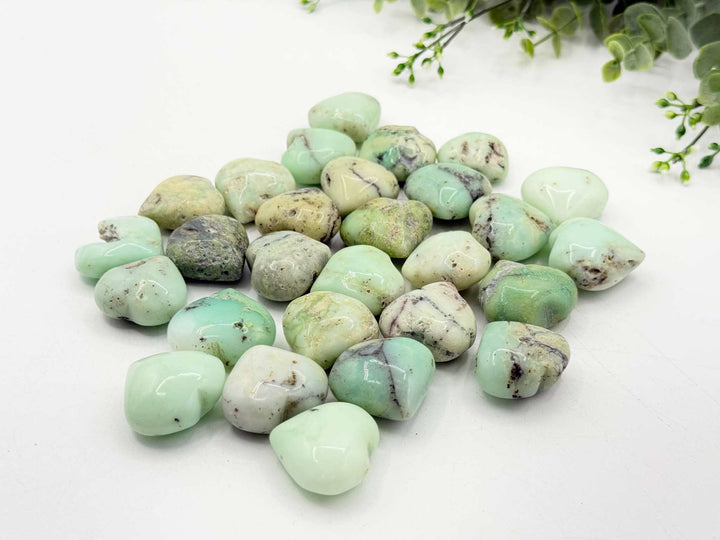 Mini Chrysoprase Hearts