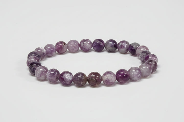 Lepidolite Mica A Round Bead Bracelet 8mm - Peaceful Mind