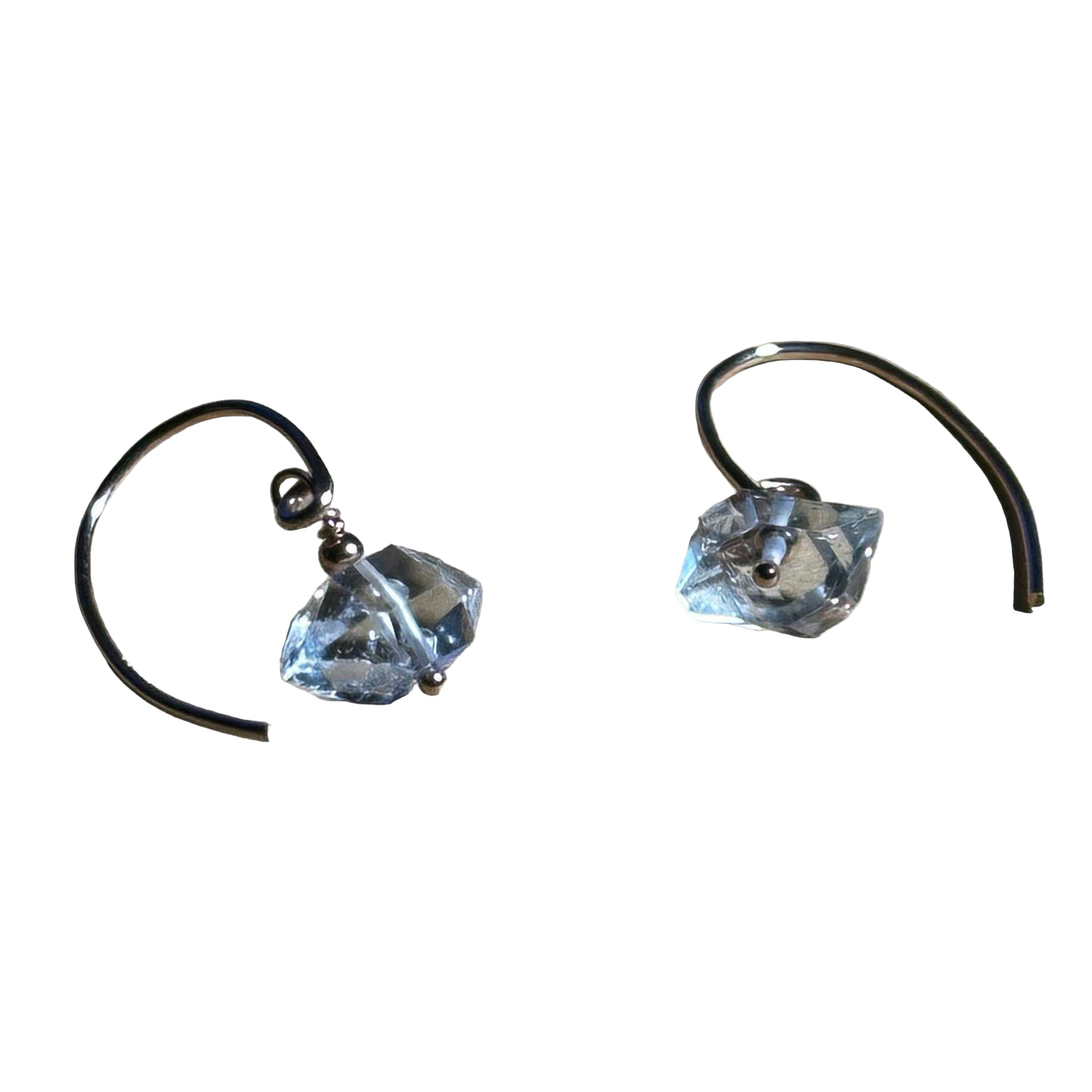Herkimer Bertoni rose gold filled sterling silver dangle earrings with clear crystal stones