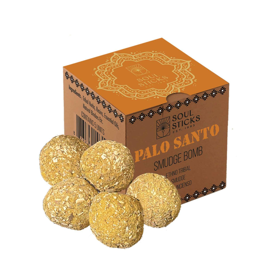 Palo Santo Smudge Bombs with Burner for cleansing rituals and aromatic atmosphere.
