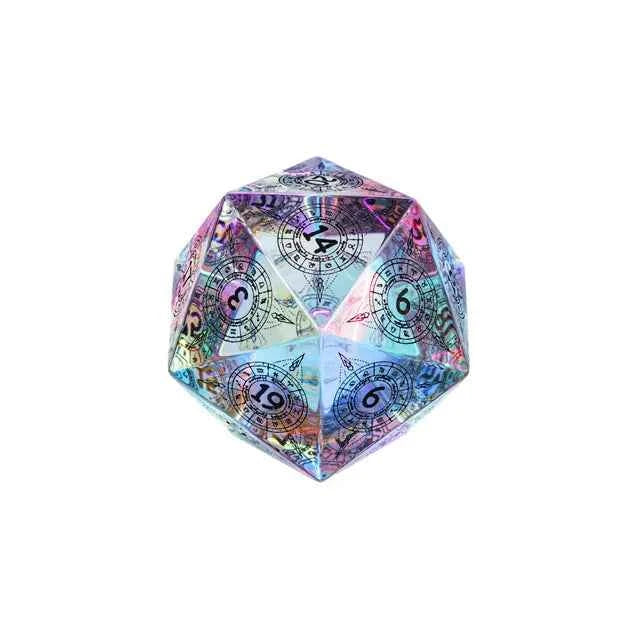 Rainbow Crystal Zodiac D20 Dice