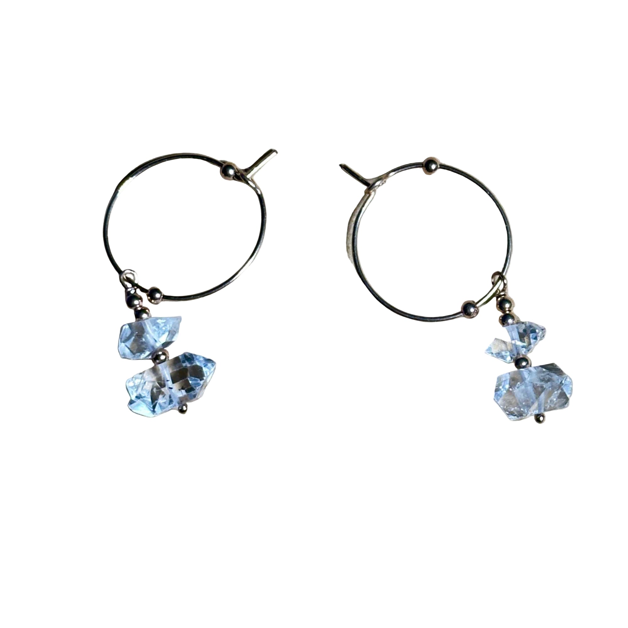 Herkimer Bertoni small hoop earrings with rose gold filled sterling silver and clear crystal accents