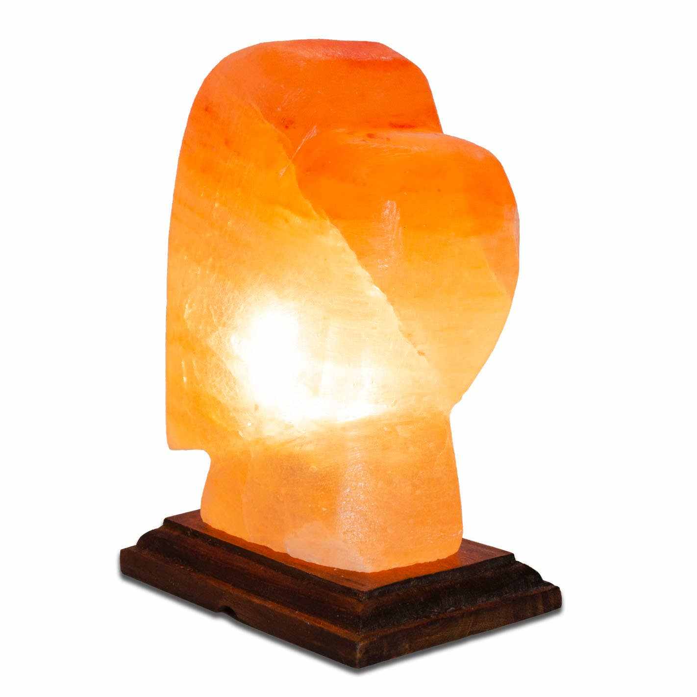 Heart Shaped Salt Lamp  - 10&quot; avg. - Cord, Bulb, Dimmer