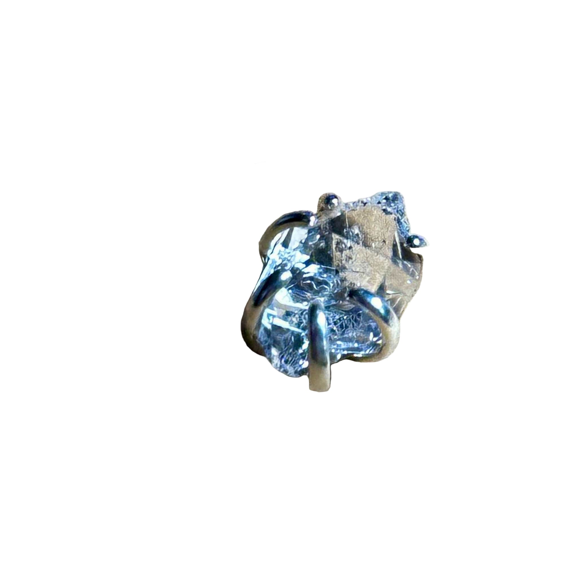 Herkimer Post Bertoni sterling silver earring with clear Herkimer diamond stone
