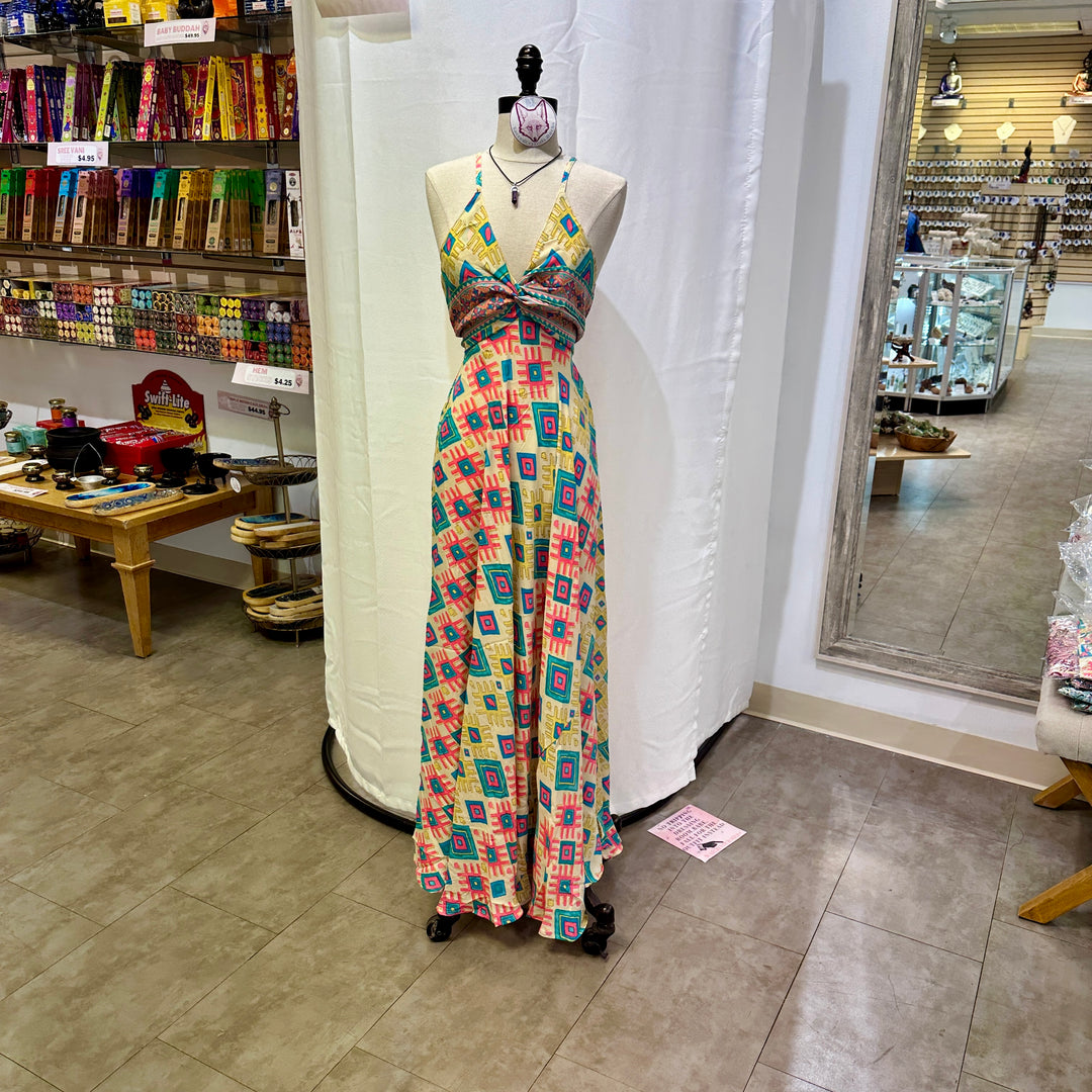 Long Sari Boho Summer Sun Dress