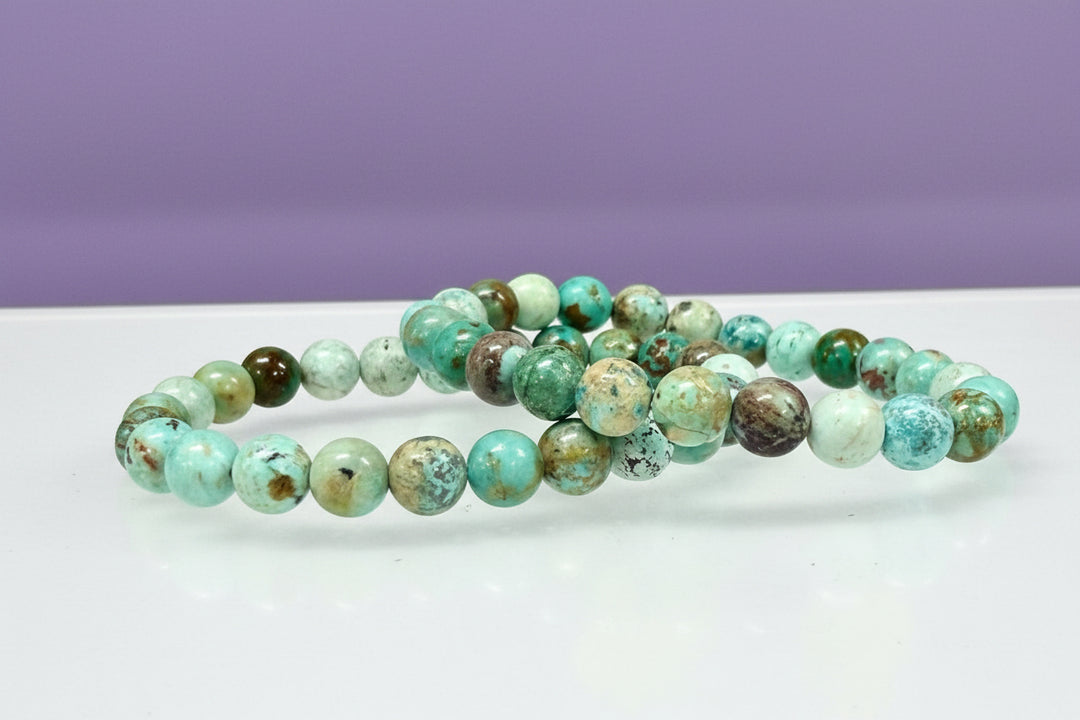 Turquoise Round Bead Bracelet 8mm - Sacred Voice