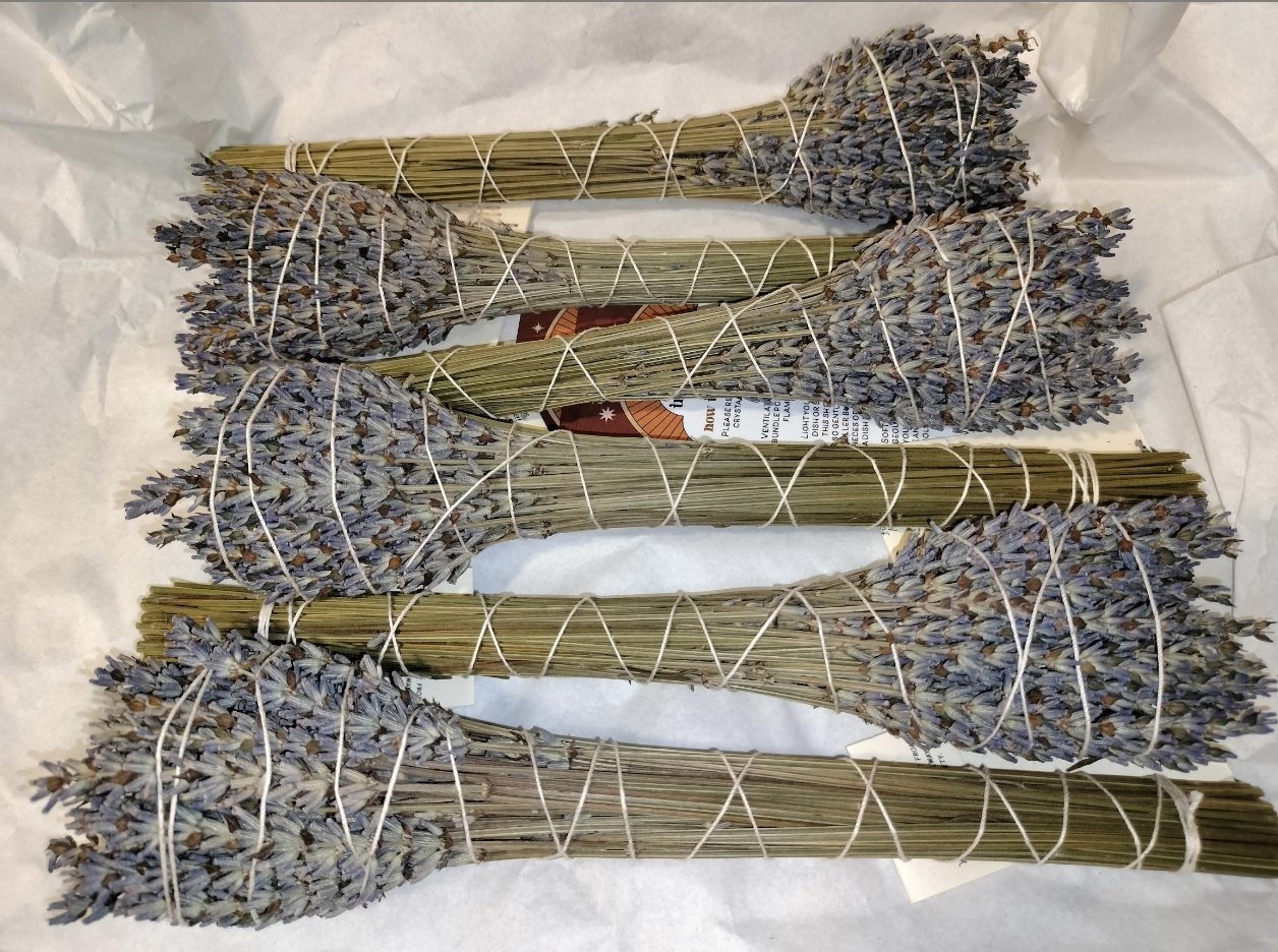 7” Lavender Bundle with Stems - Sacred Crystals Smudge Sticks