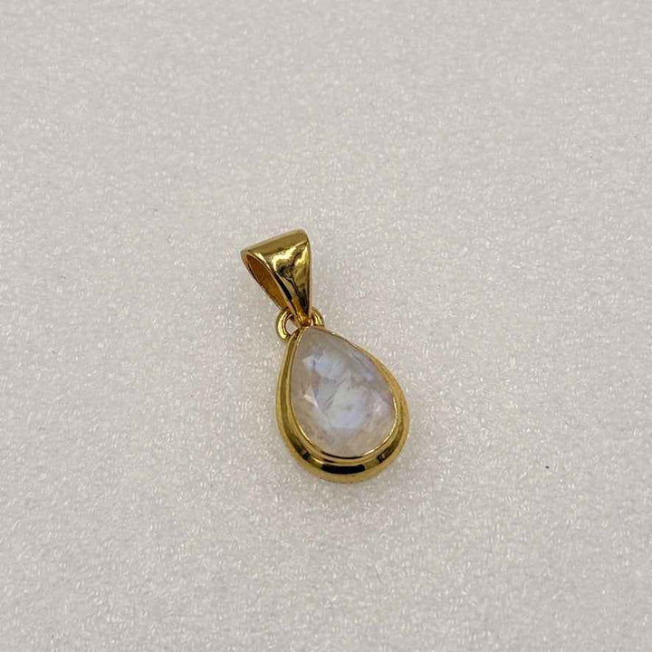 Gold Vermeil Faceted Teardrop Gemstone Pendant