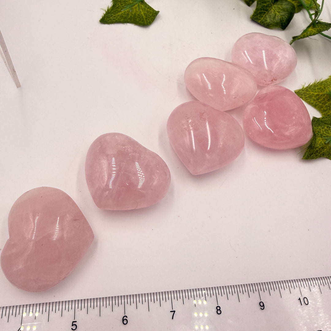 2″ Rose Quartz Puff Heart
