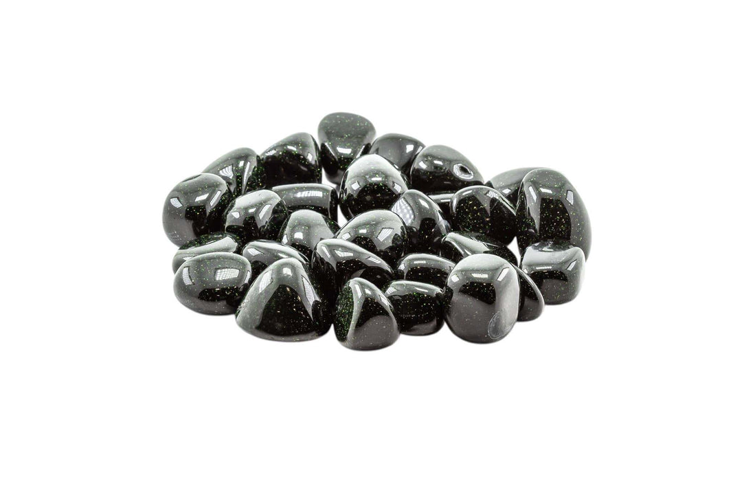 Green Goldstone Tumbled Pocket Stone