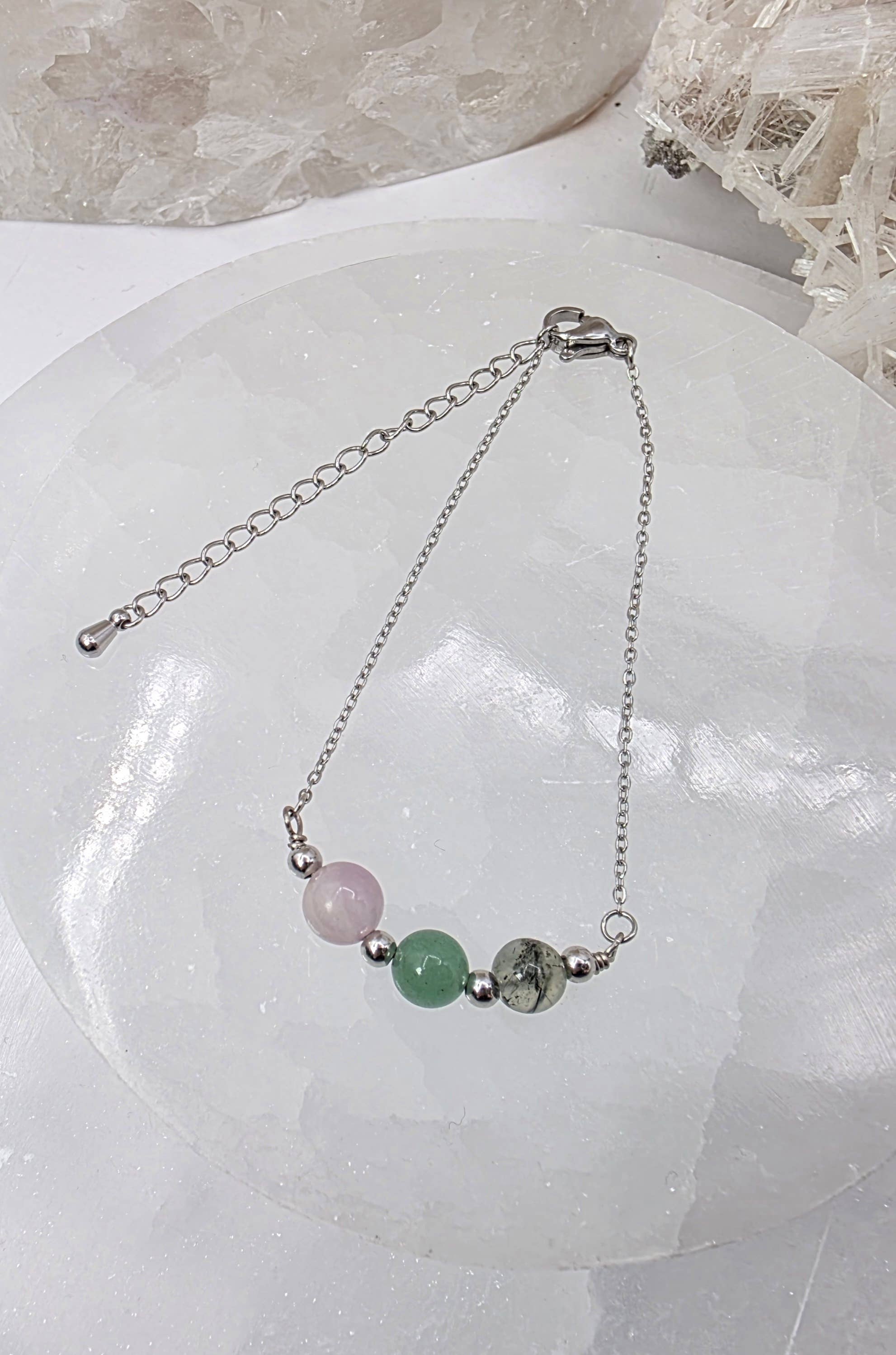 LEAD WITH LOVE-Kunzite, Green Aventurine, Prehnite Jewelry Set